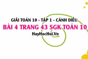 Giải bài 4 trang 43 Toán 10 Tập 1 SGK Cánh Diều